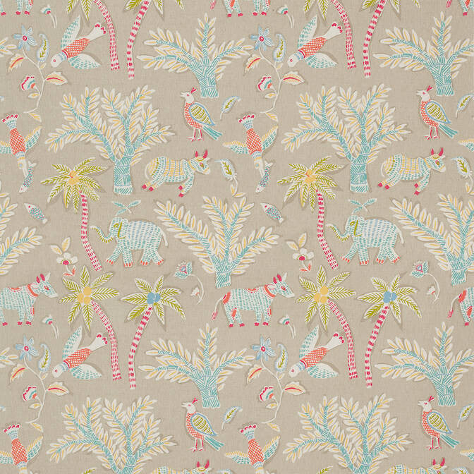 Goa Beige F988724 by Thibaut Fabric Thibaut Fabric Goa Beige F988724Fabric Trade Routes Fabric Book 60% Linen, 30% Cot, 10% Nylon UNITED KINGDOM </p><p>Repeat: V: 36 54 - Fabric Carolina -