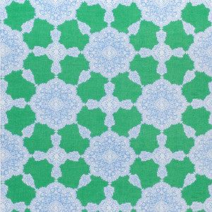 Medallion Paisley Blue and Green F988730 by Thibaut Fabric