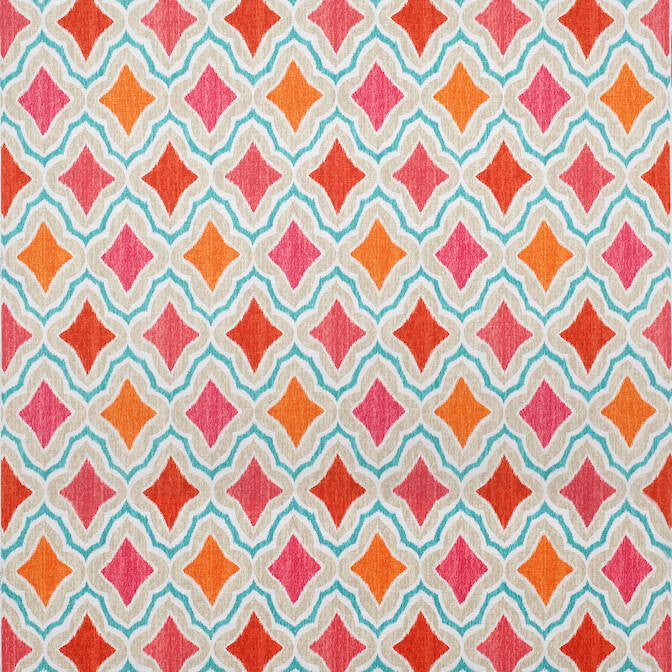 Cruising Orange and Pink F988741 by Thibaut Fabric Thibaut Fabric Cruising Orange and Pink F988741Fabric Trade Routes Fabric Book 51% Linen, 49% Cotton U.S.A. </p><p>Repeat: V: 25.25 54 - Fabric Carolina -