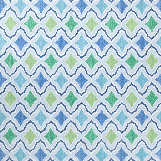 Cruising Blue and Green F988743 by Thibaut Fabric Thibaut Fabric Cruising Blue and Green F988743Fabric Trade Routes Fabric Book 51% Linen, 49% Cotton U.S.A. </p><p>Repeat: V: 25.25 54 - Fabric Carolina -