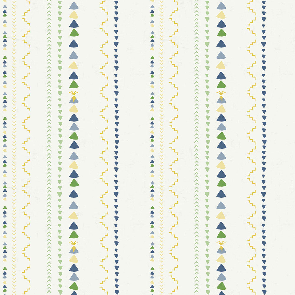 Volcano Stripe Green, Gold, and Blue by Seabrook Wallpaper Playdate Adventure United States 56.05 0" 20.5" - Fabric Carolina -