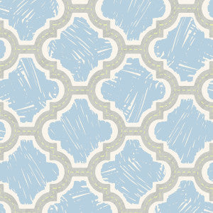 Racetrack Ogee Lime Green and Powder Blue by Seabrook Wallpaper