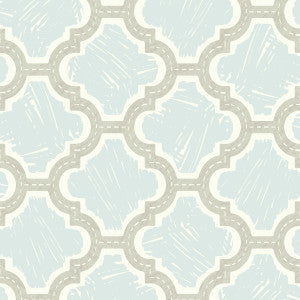 Racetrack Ogee Gray and Powder Blue by Seabrook Wallpaper