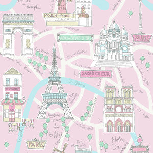 Bon Voyage Bubblegum and Turquoise by Seabrook Wallpaper