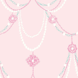Dressed Up Drape Blush and Teal by Seabrook Wallpaper