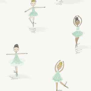 Tiny Dancers Teal and White by Seabrook Wallpaper