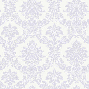 Glitter Damask Lilac and White by Seabrook Wallpaper