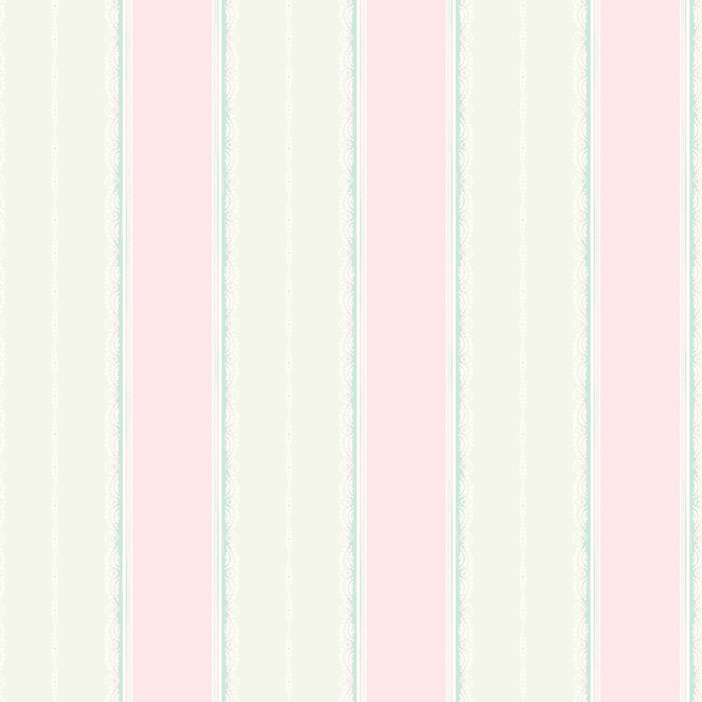 Glitter Frills Stripe Bubblegum and Teal by Seabrook Wallpaper Playdate Adventure United States 56.05 0" 20.5" - Fabric Carolina -
