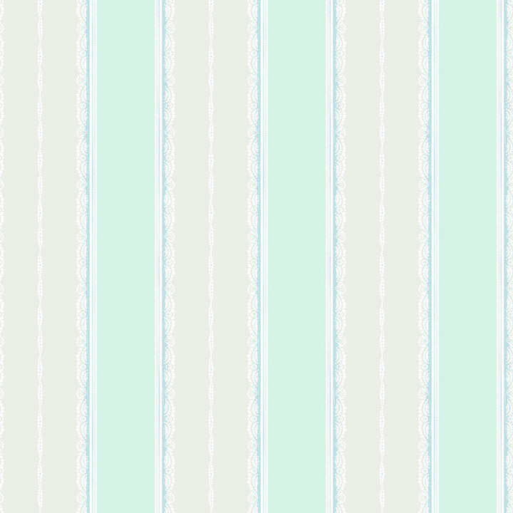 Glitter Frills Stripe Sky Blue and Teal by Seabrook Wallpaper Playdate Adventure United States 56.05 0" 20.5" - Fabric Carolina -