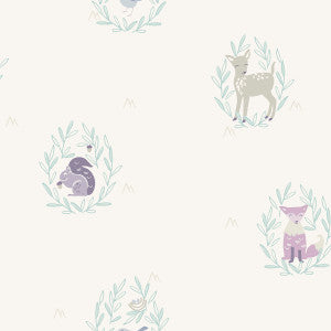 Furry Friends Blue, Gray, and Purple by Seabrook Wallpaper