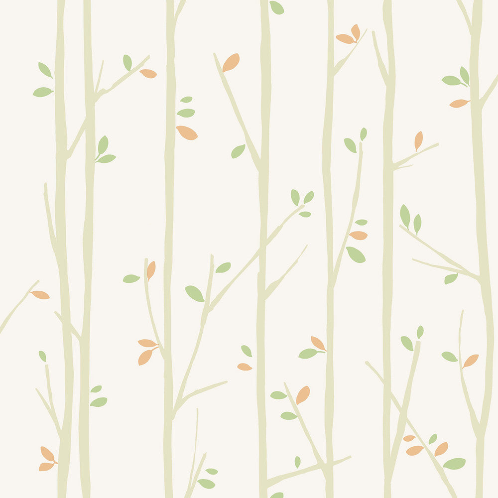 Tree Top Tan, Moss, and Pumpkin by Seabrook Wallpaper Playdate Adventure United States 56.05 20.87" 20.5" - Fabric Carolina -