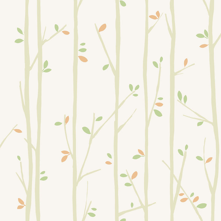 Tree Top Tan, Moss, and Pumpkin by Seabrook Wallpaper Playdate Adventure United States 56.05 20.87" 20.5" - Fabric Carolina -