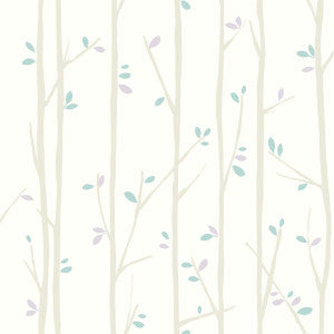 Tree Top Gray, Lilac, and Sky Blue by Seabrook Wallpaper