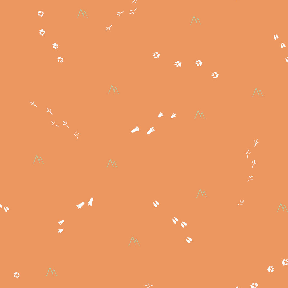 Follow the Leader Orange and White by Seabrook Wallpaper Playdate Adventure United States 56.05 20.87" 20.5" - Fabric Carolina -