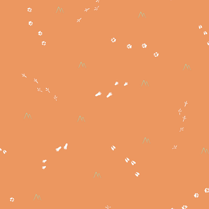 Follow the Leader Orange and White by Seabrook Wallpaper Playdate Adventure United States 56.05 20.87" 20.5" - Fabric Carolina -