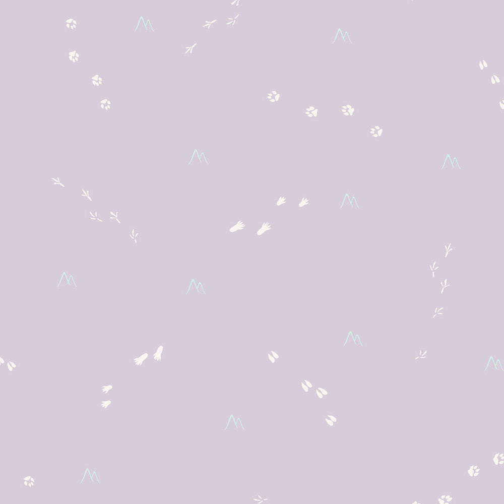 Follow the Leader Lilac and White Animal by Seabrook Wallpaper Playdate Adventure United States 56.05 20.87" 20.5" - Fabric Carolina -
