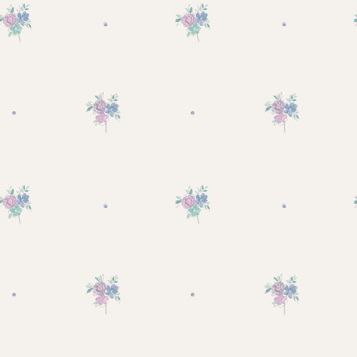 Little Posy Periwinkle and Lilac by Seabrook Wallpaper Playdate Adventure United States 56.05 20.87" 20.5" - Fabric Carolina -