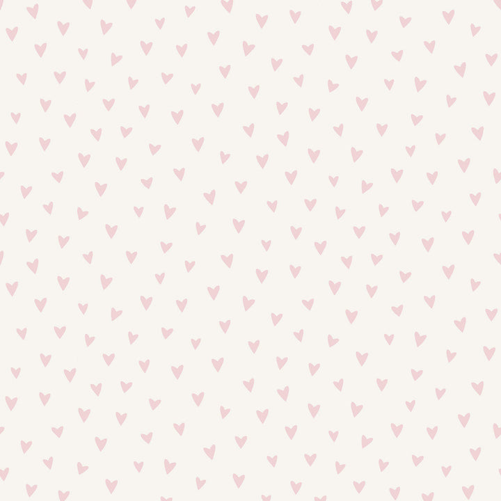 Sparkle Heart White and Bubblegum Glitter by Seabrook Wallpaper Playdate Adventure United States 56.05 10.43" 20.5" - Fabric Carolina -
