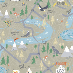 Campground Taupe by Seabrook Wallpaper