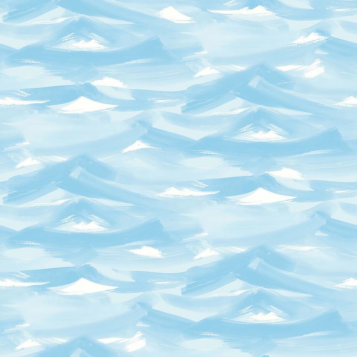 Drift Away White and Sky Blue by Seabrook Wallpaper Playdate Adventure United States 56.05 10.43" 20.5" - Fabric Carolina -