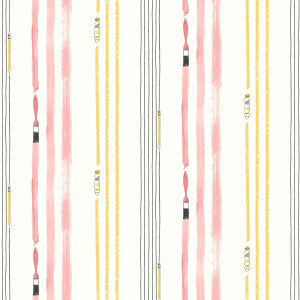 Outside the Lines Bubblegum and Gold by Seabrook Wallpaper