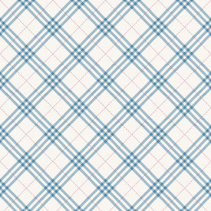 Diagonal Plaid Cerulean and Crimson by Seabrook Wallpaper