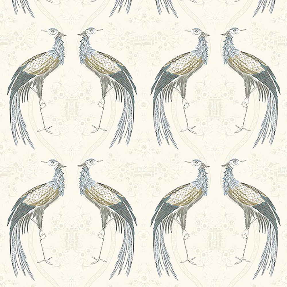 Fabled Crane 1W7481 by JF Blendworth Fabric WEDGWOOD 93% Cotton, 7% Linen United Kingdom 20000 Horizontal: 27 and Vertical: 25.25 55 - Fabric Carolina -