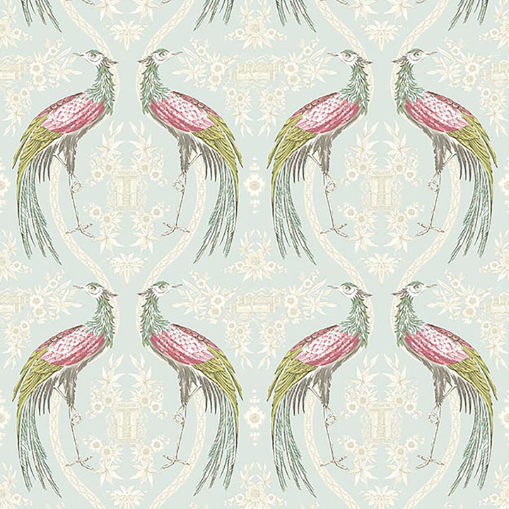 Fabled Crane 2W7481 by JF Blendworth Fabric WEDGWOOD 93% Cotton, 7% Linen United Kingdom 20000 Horizontal: 27 and Vertical: 25.25 55 - Fabric Carolina -