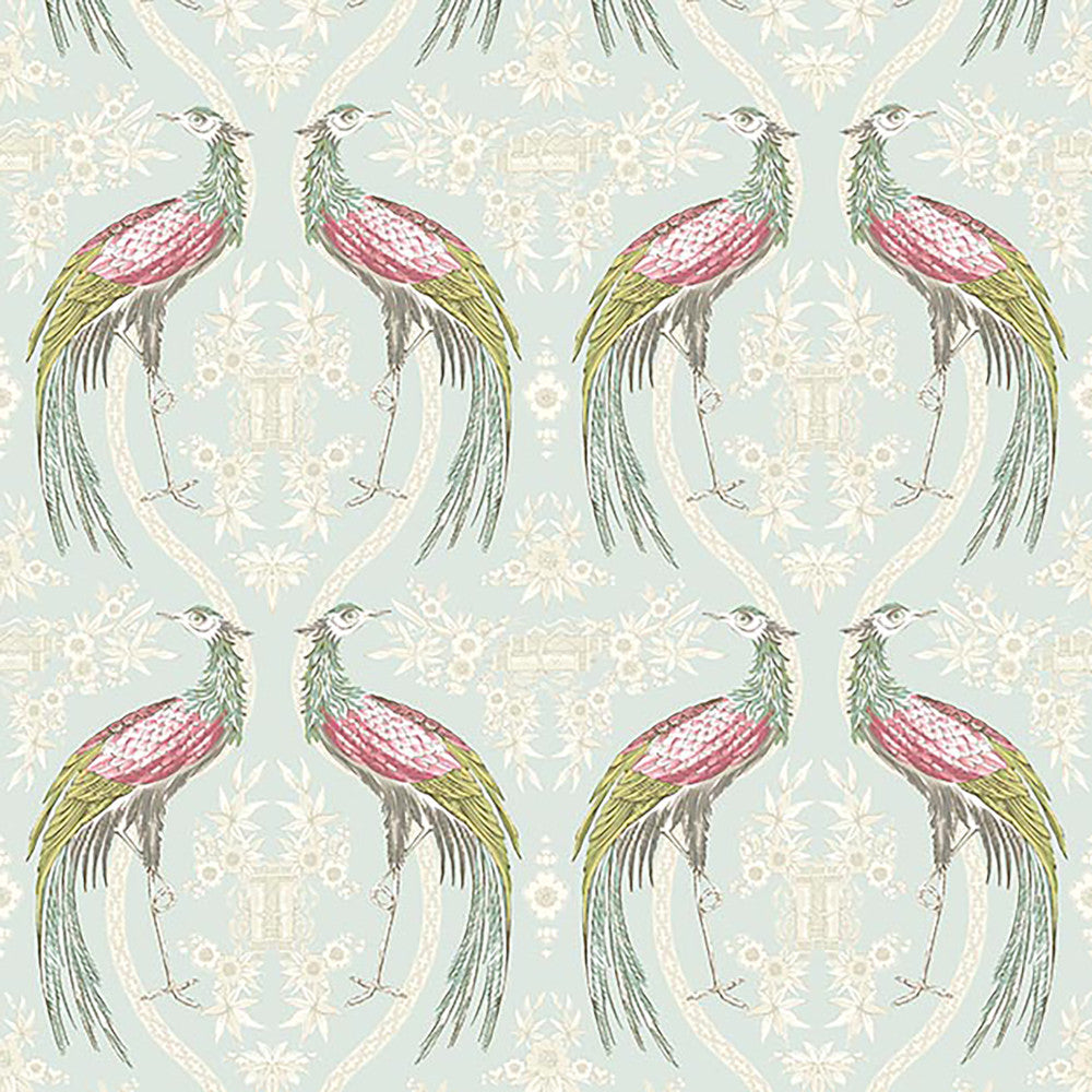 Fabled Crane 2W7481 by JF Blendworth Fabric WEDGWOOD 93% Cotton, 7% Linen United Kingdom 20000 Horizontal: 27 and Vertical: 25.25 55 - Fabric Carolina -