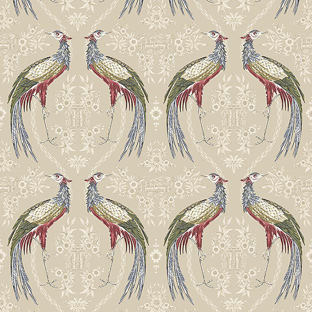 Fabled Crane 4W7481 by JF Blendworth Fabric WEDGWOOD 93% Cotton, 7% Linen United Kingdom 20000 Horizontal: 27 and Vertical: 25.25 55 - Fabric Carolina -