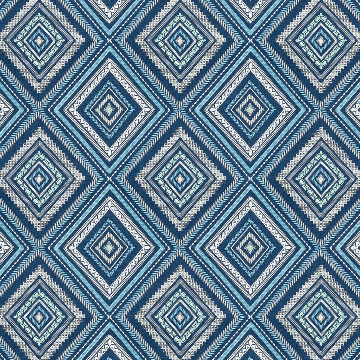 Farley 3 Harbor by Stout Fabric RAINBOW LIBRARY INK/SAPPHIRE 100%LIN %BEMB INDIA Horizontal: 12.875 and Vertical: 12.625 51.5 in - Fabric Carolina -