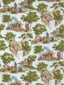 Scalamandre Fabric Mandarin Toile Sky