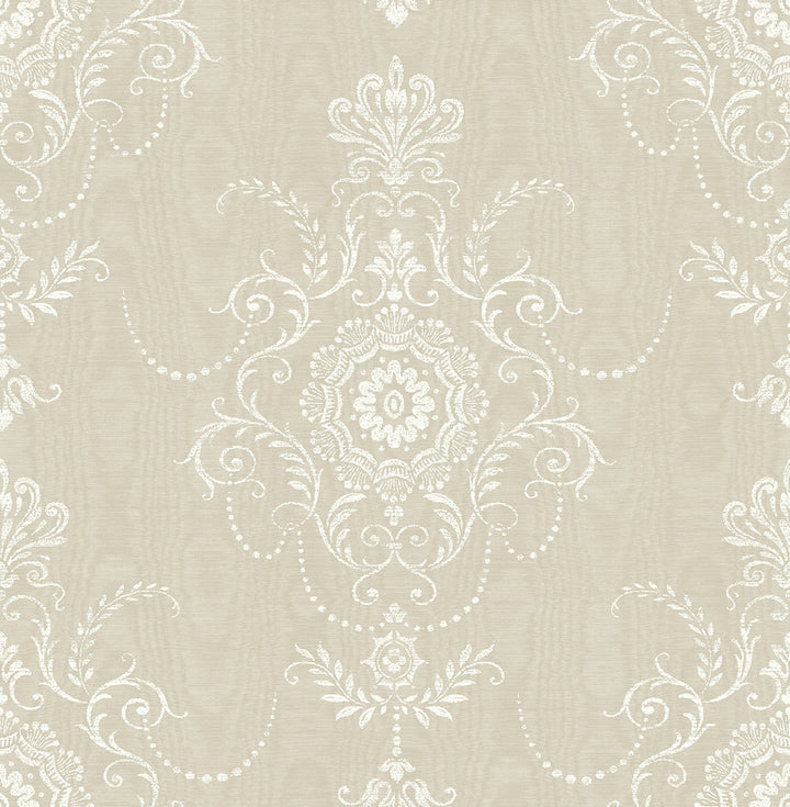 Colette Cameo Fog by Seabrook Wallpaper French Country United States 60.75 27.55" 27" - Fabric Carolina -
