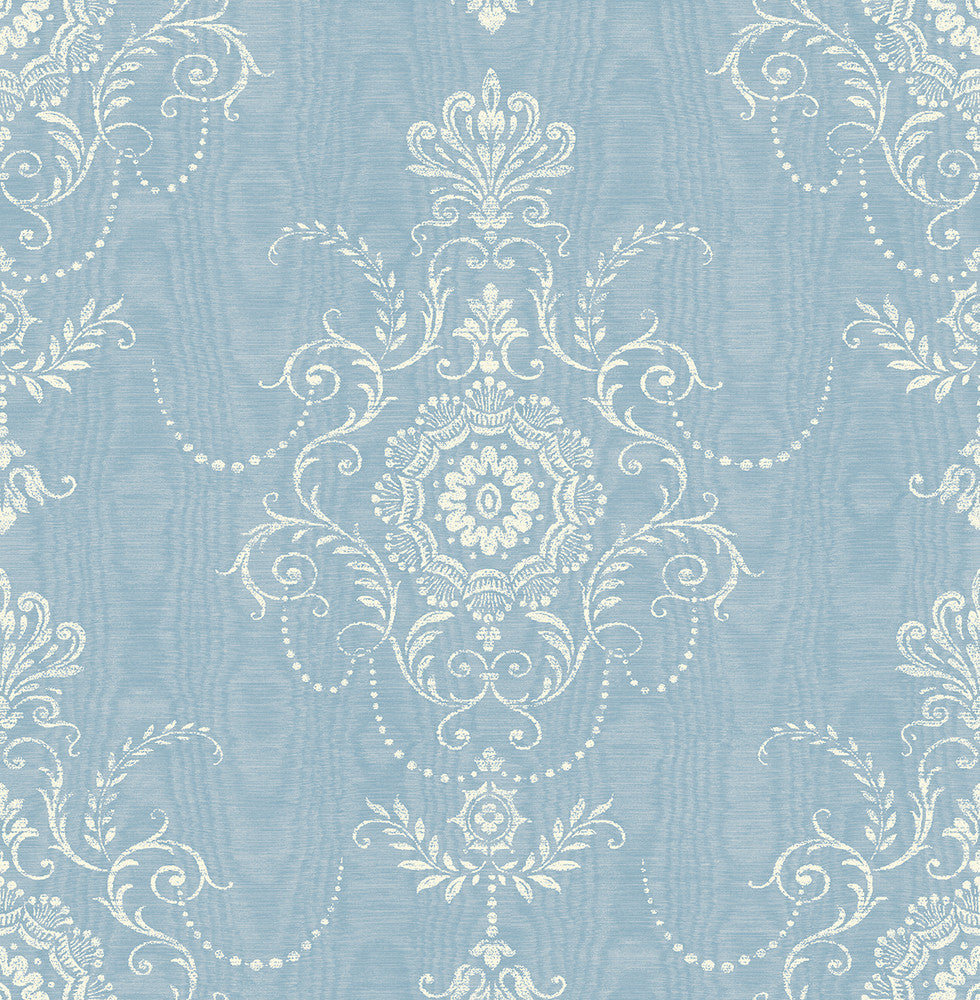 Colette Cameo Bleu Bisque by Seabrook Wallpaper French Country United States 60.75 27.55" 27" - Fabric Carolina -