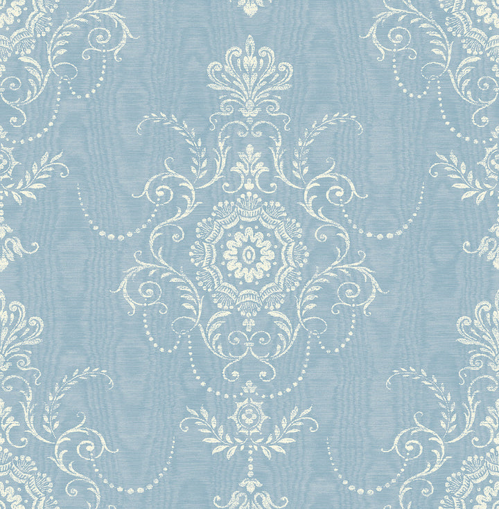 Colette Cameo Bleu Bisque by Seabrook Wallpaper French Country United States 60.75 27.55" 27" - Fabric Carolina -