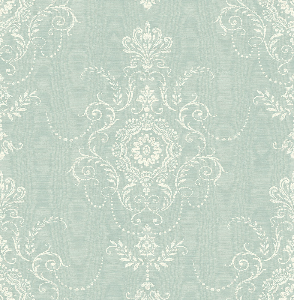 Colette Cameo Summer Sky by Seabrook Wallpaper French Country United States 60.75 27.55" 27" - Fabric Carolina -