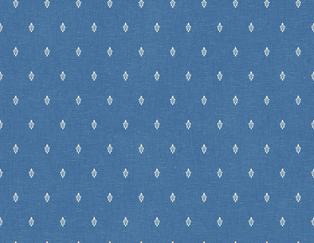 Petite Feuille Sprig Denim Wash by Seabrook Wallpaper French Country United States 60.75 20.87" 27" - Fabric Carolina -
