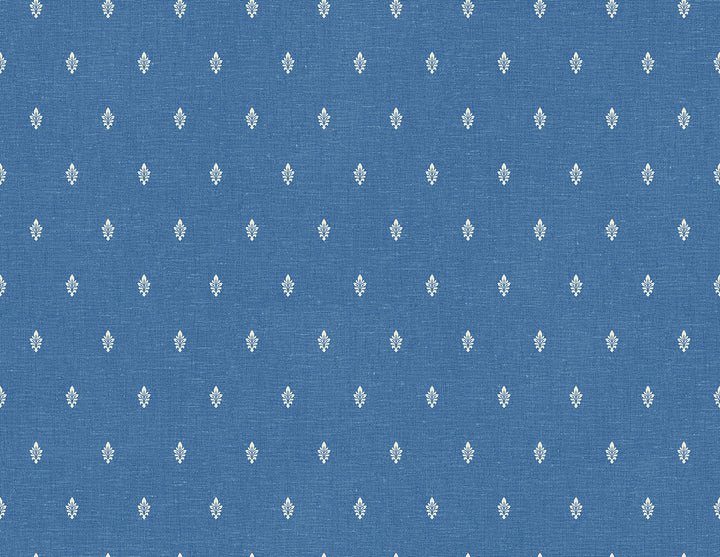 Petite Feuille Sprig Denim Wash by Seabrook Wallpaper French Country United States 60.75 20.87" 27" - Fabric Carolina -