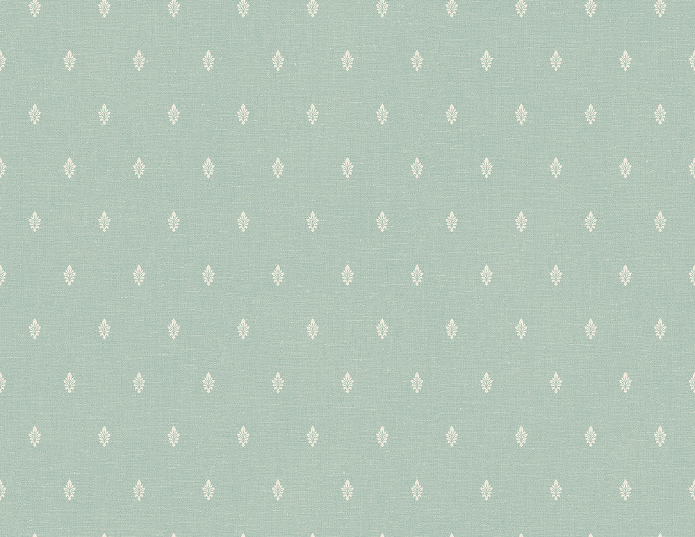 Petite Feuille Sprig Minty Meadow by Seabrook Wallpaper French Country United States 60.75 20.87" 27" - Fabric Carolina -