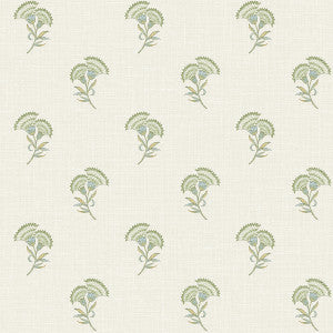 Lotus Branch Floral Washed Green & Herb by Seabrook Wallpaper