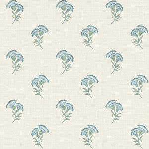 Lotus Branch Floral Blue Bell & Herb by Seabrook Wallpaper