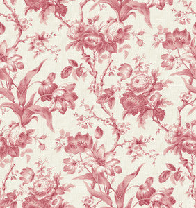 En Rose Cranberry by Seabrook Wallpaper