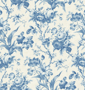 En Rose Blue Bell by Seabrook Wallpaper