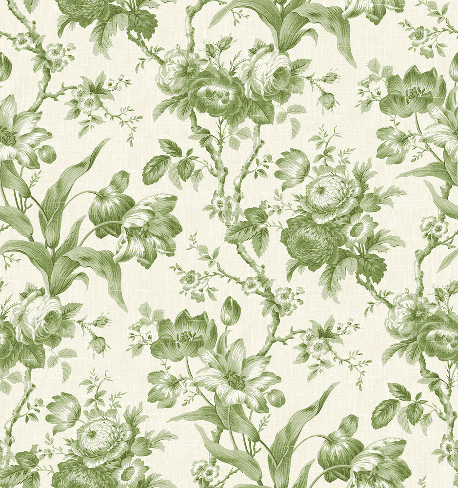 En Rose Pomme by Seabrook Wallpaper French Country United States 60.75 28.74" 27" - Fabric Carolina -