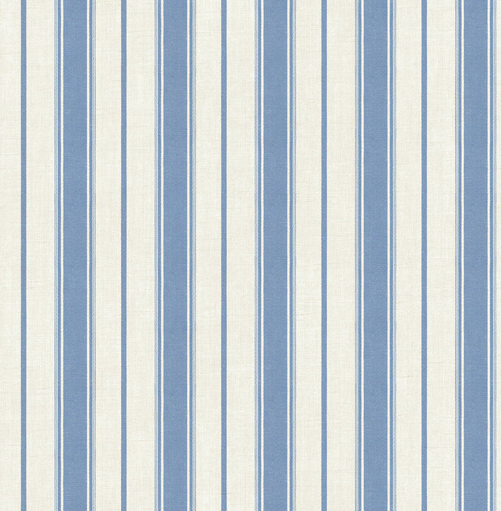 Eliott Linen Stripe Blue Bell by Seabrook Wallpaper French Country United States 60.75 0" 27" - Fabric Carolina -