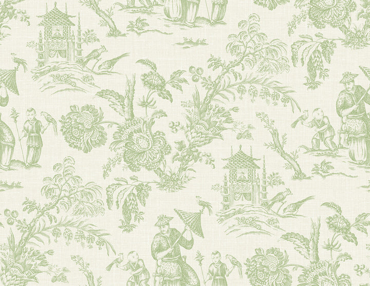 Colette Chinoiserie Herb by Seabrook Wallpaper French Country United States 60.75 20.87" 27" - Fabric Carolina -