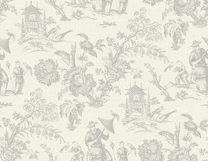 Colette Chinoiserie French Grey by Seabrook Wallpaper