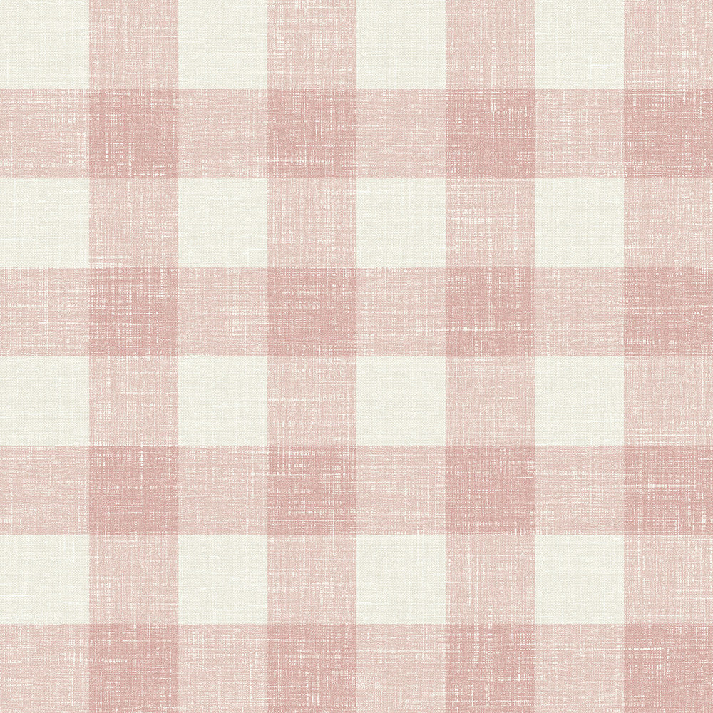 Bebe Gingham Rustic Rouge by Seabrook Wallpaper French Country United States 60.75 6.75" 27" - Fabric Carolina -