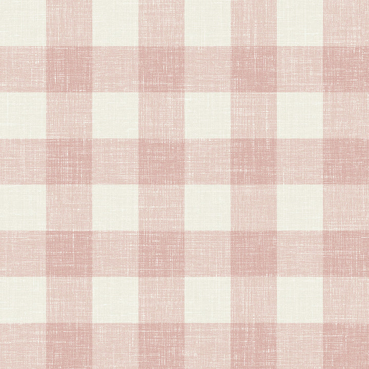 Bebe Gingham Rustic Rouge by Seabrook Wallpaper French Country United States 60.75 6.75" 27" - Fabric Carolina -