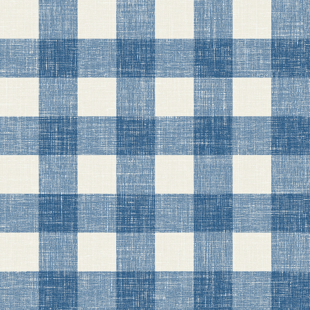 Bebe Gingham Denim Wash by Seabrook Wallpaper French Country United States 60.75 6.75" 27" - Fabric Carolina -